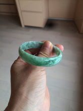 Load image into Gallery viewer, 51.7mm certified 100% natural Type A sunny green/gray jadeite jade bangle BK6-3358