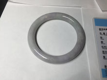 Load image into Gallery viewer, 58.5mm certified type A 100% Natural  light green/purple round cut Jadeite Jade bangle BM83-0021