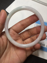 Load image into Gallery viewer, 58mm certified 100% natural type A light green/purple/white slim round cut jadeite jade bangle BN50-3117