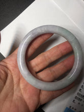 Load image into Gallery viewer, 58.5mm certified type A 100% Natural  light green/purple round cut Jadeite Jade bangle BM83-0021