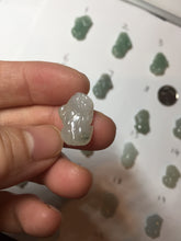 Load image into Gallery viewer, 100% natural type A icy watery jadeite jade green/white 3D PiXiu(貔貅) pendant group necklace F160