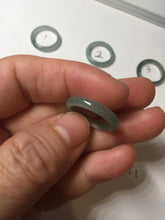 Load image into Gallery viewer, 15.7mm size 5 100% natural type A icy watery green/blue icy watery Guatemala jadeite jade band ring group BP87