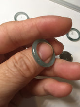 Load image into Gallery viewer, 15.7mm size 5 100% natural type A icy watery green/blue icy watery Guatemala jadeite jade band ring group BP87