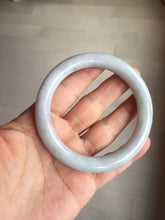 Load image into Gallery viewer, 58.5mm certified type A 100% Natural  light green/purple round cut Jadeite Jade bangle BM83-0021