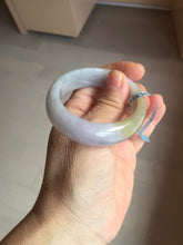 Load image into Gallery viewer, 47mm 100% natural Type A sunny green purple yellow brown oval jadeite bangle PD15