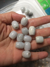 Load image into Gallery viewer, 12mm Type A 100% Natural white/light green/purple olive shape Jadeite Jade LuluTong (Every road is smooth) beads AX23 (Add on item)