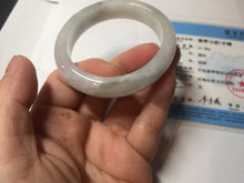 Load image into Gallery viewer, 46mm Certified Type A 100% Natural icy watery light green white clear Jadeite Jade bangle BS88-6685