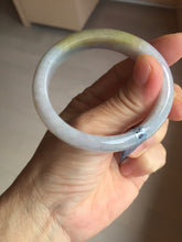 Load image into Gallery viewer, 47mm 100% natural Type A sunny green purple yellow brown oval jadeite bangle PD15