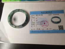 Load image into Gallery viewer, 60.1mm Certified Type A 100% Natural green/dark green Jadeite Jade bangle AS68-1658