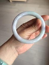 Load image into Gallery viewer, 58.5mm certified type A 100% Natural  light green/purple round cut Jadeite Jade bangle BM83-0021