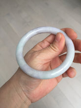 Load image into Gallery viewer, 58.5mm certified type A 100% Natural  light green/purple round cut Jadeite Jade bangle BM83-0021