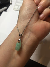 Load image into Gallery viewer, Type A 100% Natural icy watery light sunny green/white/purple jadeite Jade magnolia buds Pendant BF153