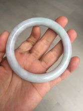 Load image into Gallery viewer, 58.5mm certified type A 100% Natural  light green/purple round cut Jadeite Jade bangle BM83-0021