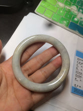 Load image into Gallery viewer, 56.8mm certified 100% natural type A light green/purple/yellow round cut jadeite jade bangle D121-8931