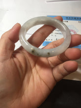 Load image into Gallery viewer, 46mm Certified Type A 100% Natural icy watery light green white clear Jadeite Jade bangle BS88-6685