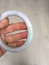 Load image into Gallery viewer, 58.5mm certified type A 100% Natural  light green/purple round cut Jadeite Jade bangle BM83-0021