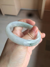 Load image into Gallery viewer, 51.5mm certified 100% natural Type A light green/white oval jadeite jade bangle AZ124-2782