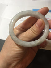 Load image into Gallery viewer, 46mm Certified Type A 100% Natural icy watery light green white clear Jadeite Jade bangle BS88-6685