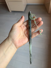 Load image into Gallery viewer, 18.5cm 100% Natural icy watery black/clear (水墨) Xiu Jade Serpentine hairpin AW29
