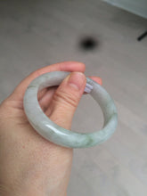 Load image into Gallery viewer, 51.5mm certified 100% natural Type A light green/white oval jadeite jade bangle AZ124-2782