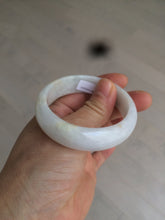 Load image into Gallery viewer, 50mm Certified Type A 100% Natural sunny green/white Jadeite Jade oval bangle BF26-1484