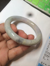 Load image into Gallery viewer, 56.8mm certified 100% natural type A light green/purple/yellow chubby round cut jadeite jade bangle D123-8923
