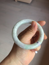 Load image into Gallery viewer, 53.9mm Certified 100% natural Type A light green purple brown chubby round cut jadeite jade bangle BQ16-5818