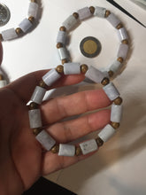 Load image into Gallery viewer, 100% natural type A green/purple jadeite jade  beads bracelet group BK56