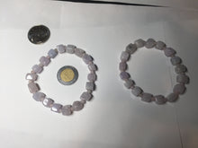 Load image into Gallery viewer, 100% natural type A icy white/purple jadeite jade beads bracelet BK57