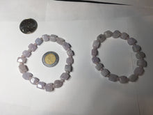 Load image into Gallery viewer, 100% natural type A icy white/purple jadeite jade beads bracelet BK57