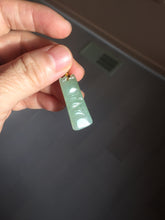 Load image into Gallery viewer, 100% Natural type A icy watery light green Jadeite Jade bamboo pendant PC124-1