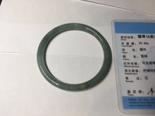 Load image into Gallery viewer, 55.3mm Certified Type A 100% Natural deep sea dark green/blue/gray/black slim round cut Guatemala Jadeite bangle AU73-3812