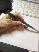 Load image into Gallery viewer, 18.5cm 100% Natural icy watery black/clear (水墨) Xiu Jade Serpentine hairpin AW29