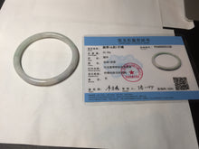 Load image into Gallery viewer, 58mm certified 100% natural type A light green/purple/white slim round cut jadeite jade bangle BN52-3126