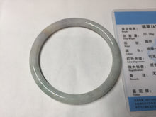 Load image into Gallery viewer, 58mm certified 100% natural type A light green/purple/white slim round cut jadeite jade bangle BN52-3126