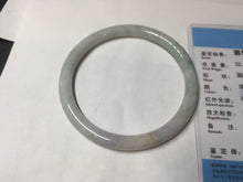 Load image into Gallery viewer, 58mm certified 100% natural type A light green/purple/white slim round cut jadeite jade bangle BN52-3126
