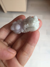 Load image into Gallery viewer, 43mm 100% natural type A light purple green white jadeite jade 3D PiXiu(貔貅) pendant/desk decor BP95