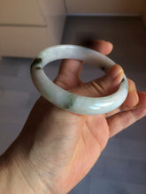Load image into Gallery viewer, 56.5mm certified type A 100% Natural dark green/white jadeite jade bangle BG75-1837