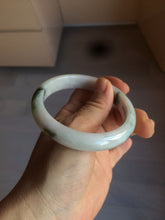 Load image into Gallery viewer, 56.5mm certified type A 100% Natural dark green/white jadeite jade bangle BG75-1837