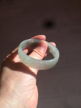 Load image into Gallery viewer, 49.5mm Certified Type A 100% Natural icy watery light green/gray/black thin Jadeite Jade bangle AY79-3208