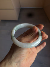Load image into Gallery viewer, 56.5mm certified type A 100% Natural dark green/white jadeite jade bangle BG75-1837