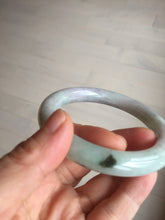 Load image into Gallery viewer, 58.5mm certified type A 100% Natural sunny green/purple round cut Jadeite Jade bangle BM84-0022
