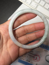 Load image into Gallery viewer, 58mm certified 100% natural type A light green/purple/white slim round cut jadeite jade bangle BN52-3126