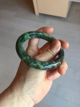 Load image into Gallery viewer, 59mm certificated Type A 100% Natural dark green/brown/black Jadeite Jade bangle AA103-9776