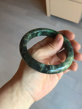 Load image into Gallery viewer, 59mm certificated Type A 100% Natural dark green/brown/black Jadeite Jade bangle AA103-9776