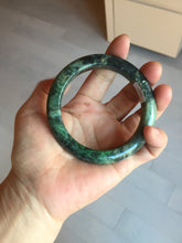 Load image into Gallery viewer, 59mm certificated Type A 100% Natural dark green/brown/black Jadeite Jade bangle AA103-9776