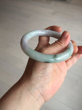Load image into Gallery viewer, 58.5mm certified type A 100% Natural sunny green/purple round cut Jadeite Jade bangle BM84-0022