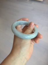 Load image into Gallery viewer, 56.3mm certified 100% natural type A icy watery white light green chubby jadeite jade bangle AH97-0549