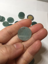 Load image into Gallery viewer, 100% Natural type A dark blue/green/gray round Guatemala Jadeite Jade safe and sound pendant group BF155