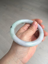 Load image into Gallery viewer, 58.5mm certified type A 100% Natural sunny green/purple round cut Jadeite Jade bangle BM84-0022
